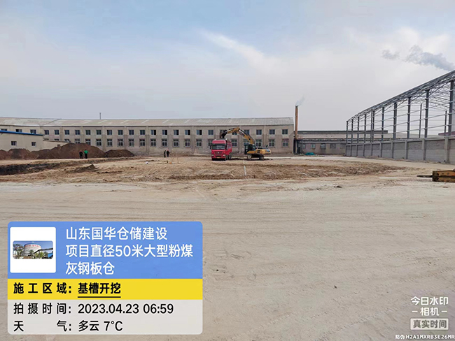 潮州大型粉煤灰钢板仓直径50米项目进场